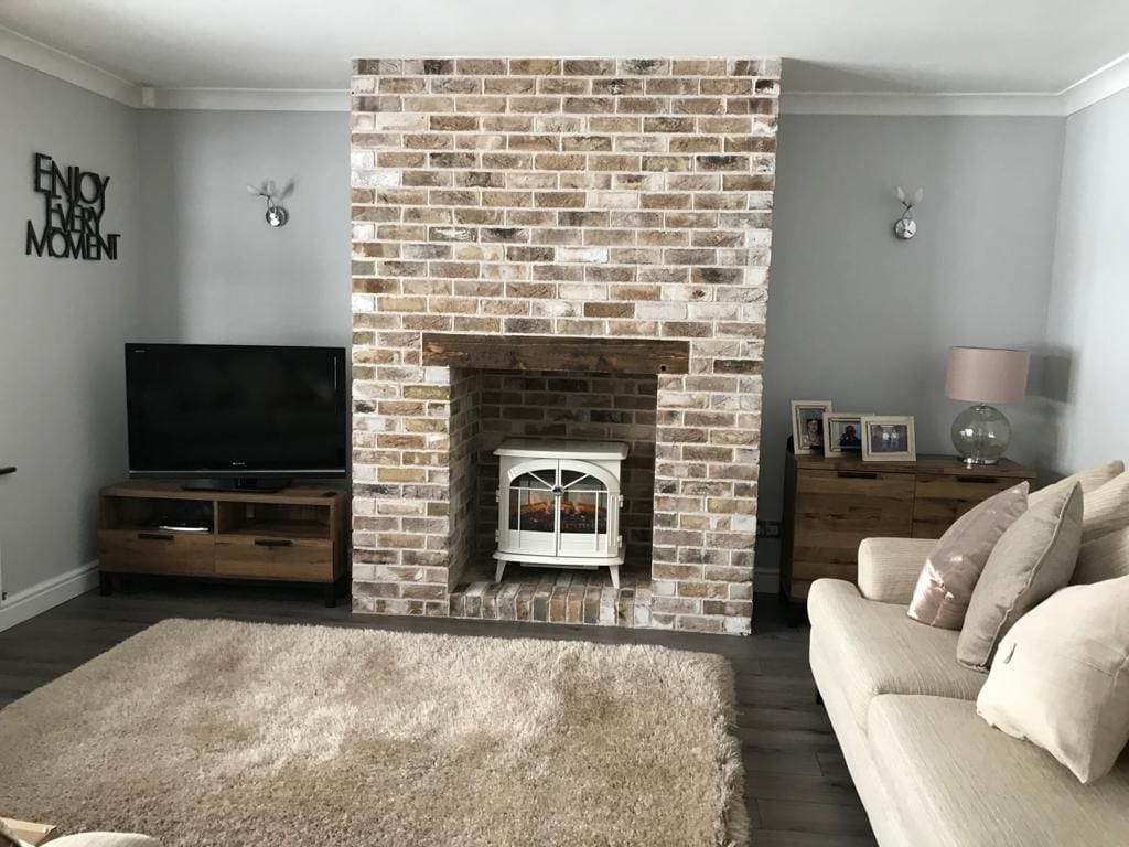 London Weathered Yellow Brick Slips Fireplace