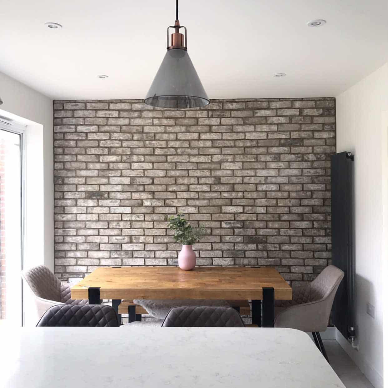 Iced Grey Brick Tile Feature Wall